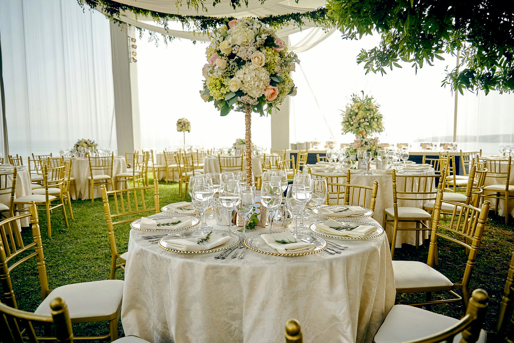 oceanfront wedding reception